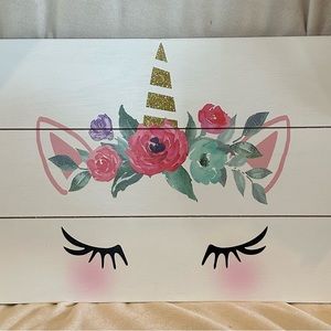 Unicorn wooden wall art